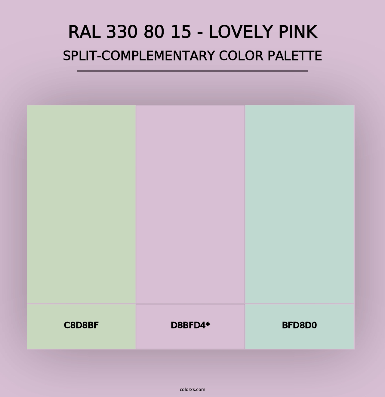 RAL 330 80 15 - Lovely Pink - Split-Complementary Color Palette