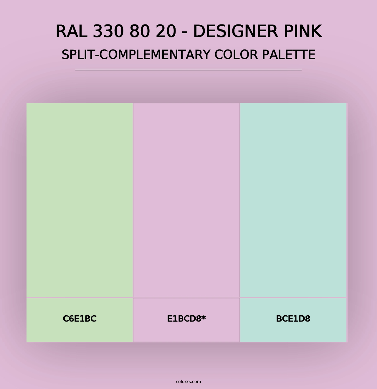 RAL 330 80 20 - Designer Pink - Split-Complementary Color Palette