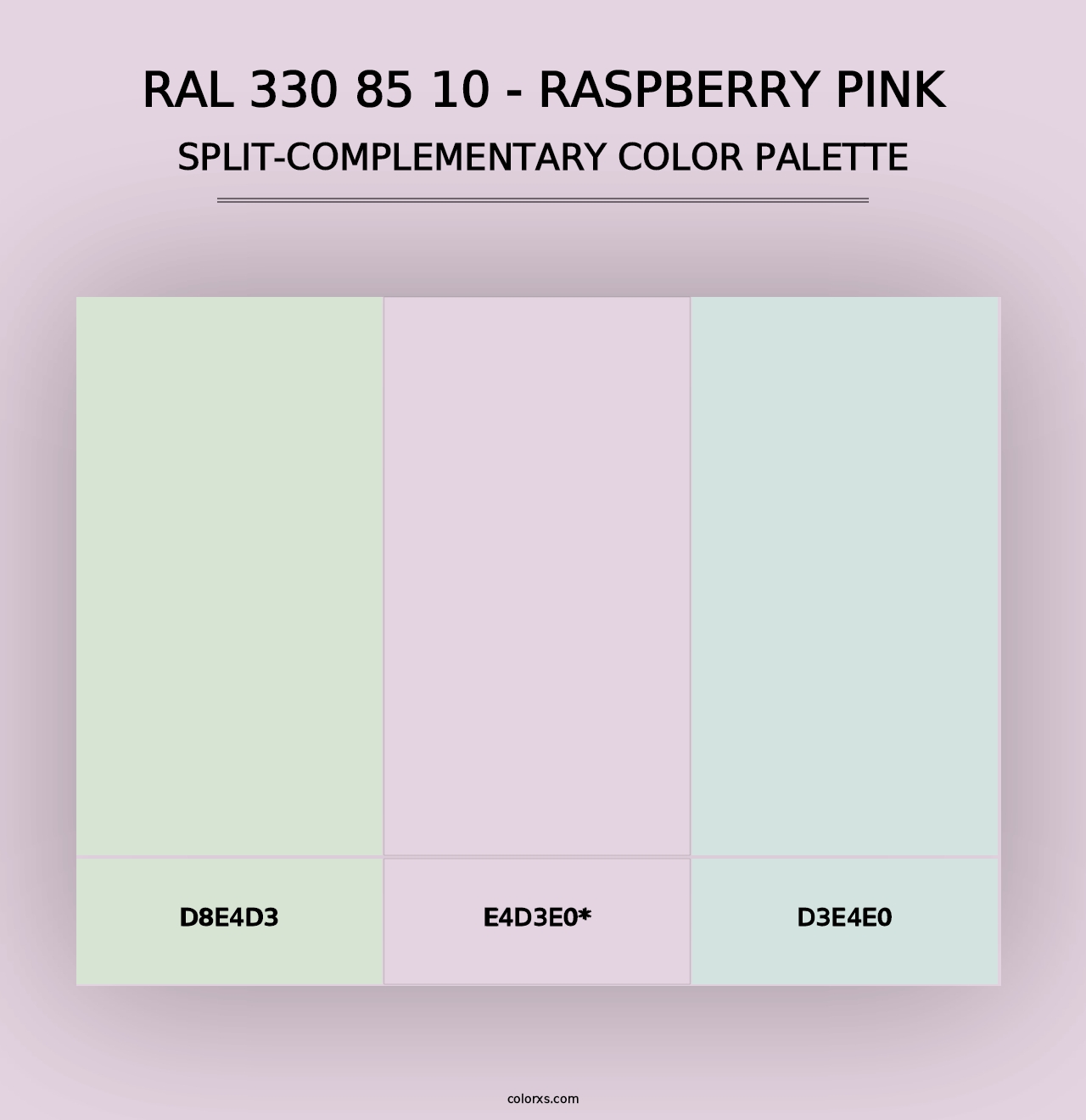 RAL 330 85 10 - Raspberry Pink - Split-Complementary Color Palette