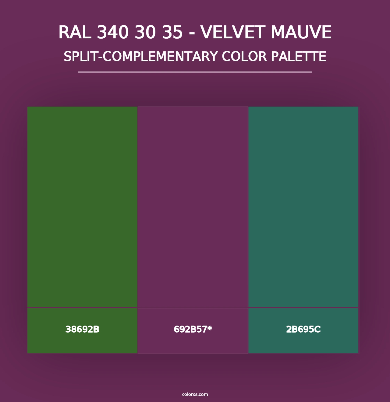 RAL 340 30 35 - Velvet Mauve - Split-Complementary Color Palette