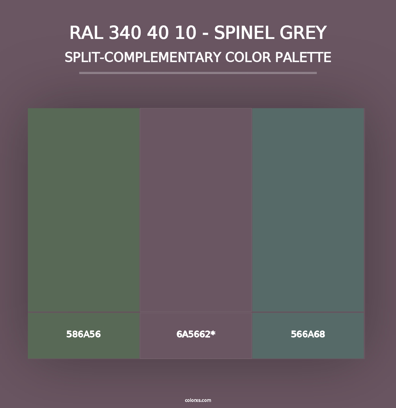 RAL 340 40 10 - Spinel Grey - Split-Complementary Color Palette