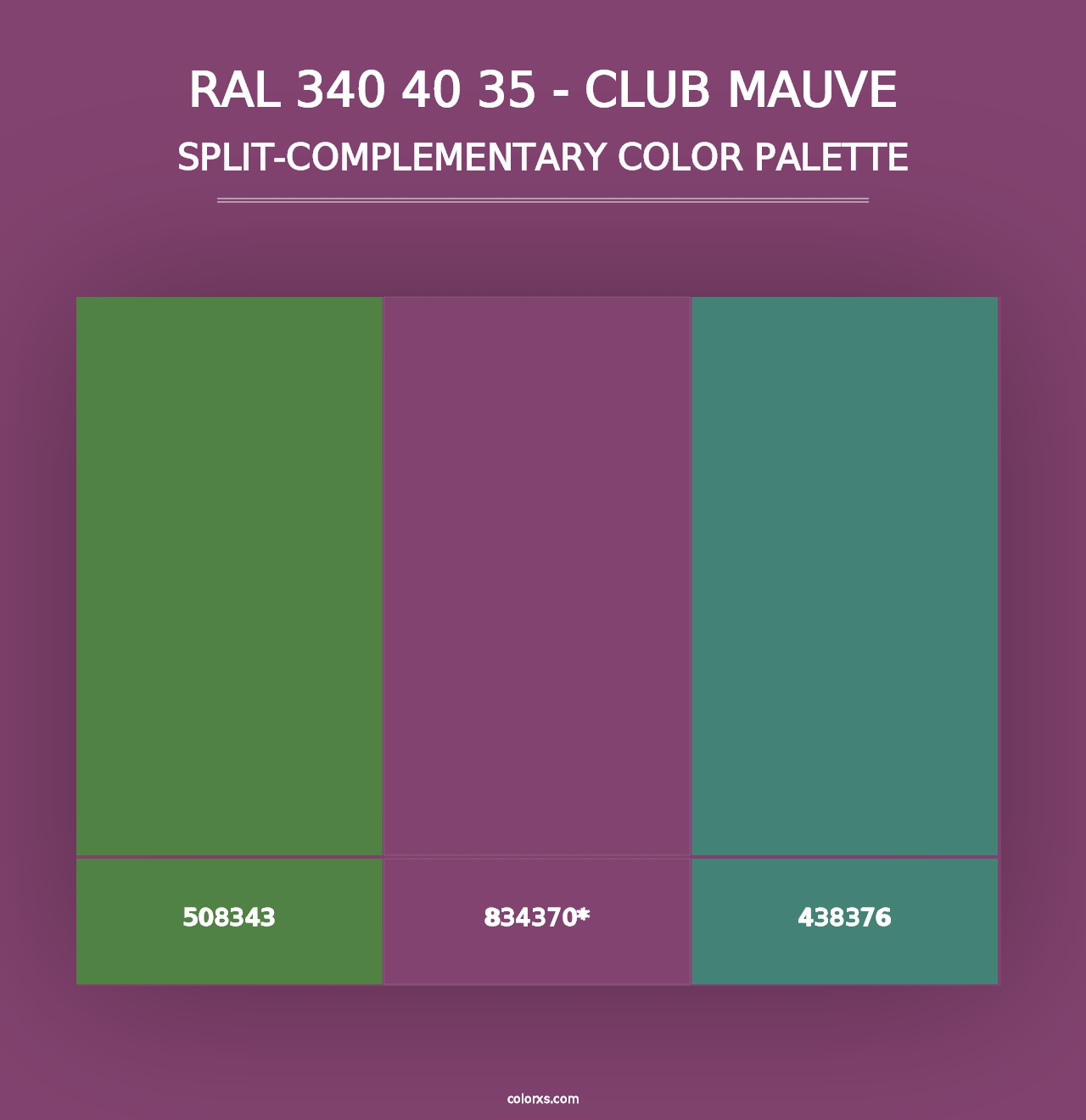 RAL 340 40 35 - Club Mauve - Split-Complementary Color Palette