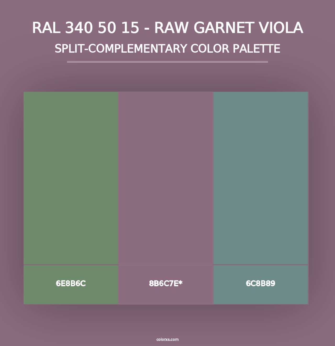 RAL 340 50 15 - Raw Garnet Viola - Split-Complementary Color Palette