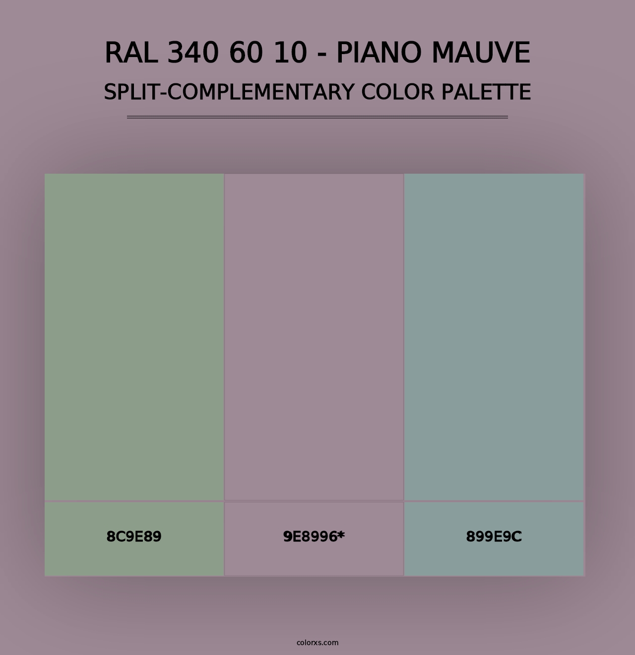 RAL 340 60 10 - Piano Mauve - Split-Complementary Color Palette