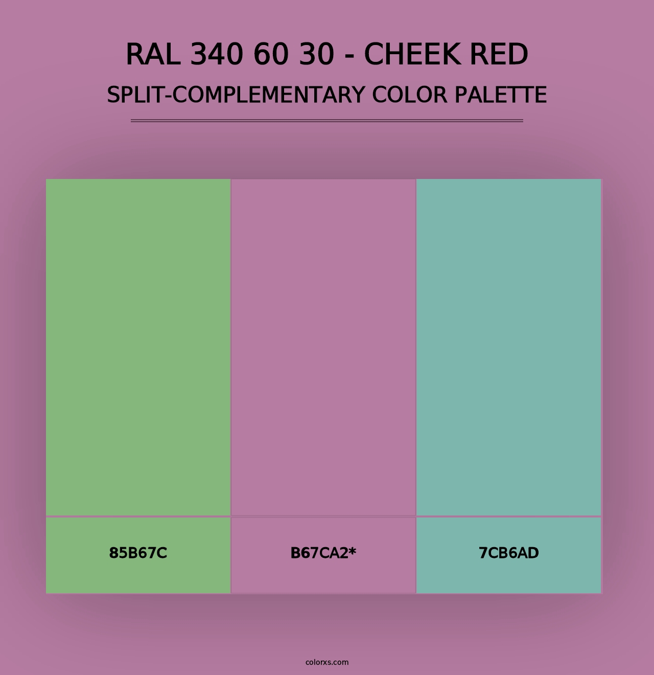 RAL 340 60 30 - Cheek Red - Split-Complementary Color Palette