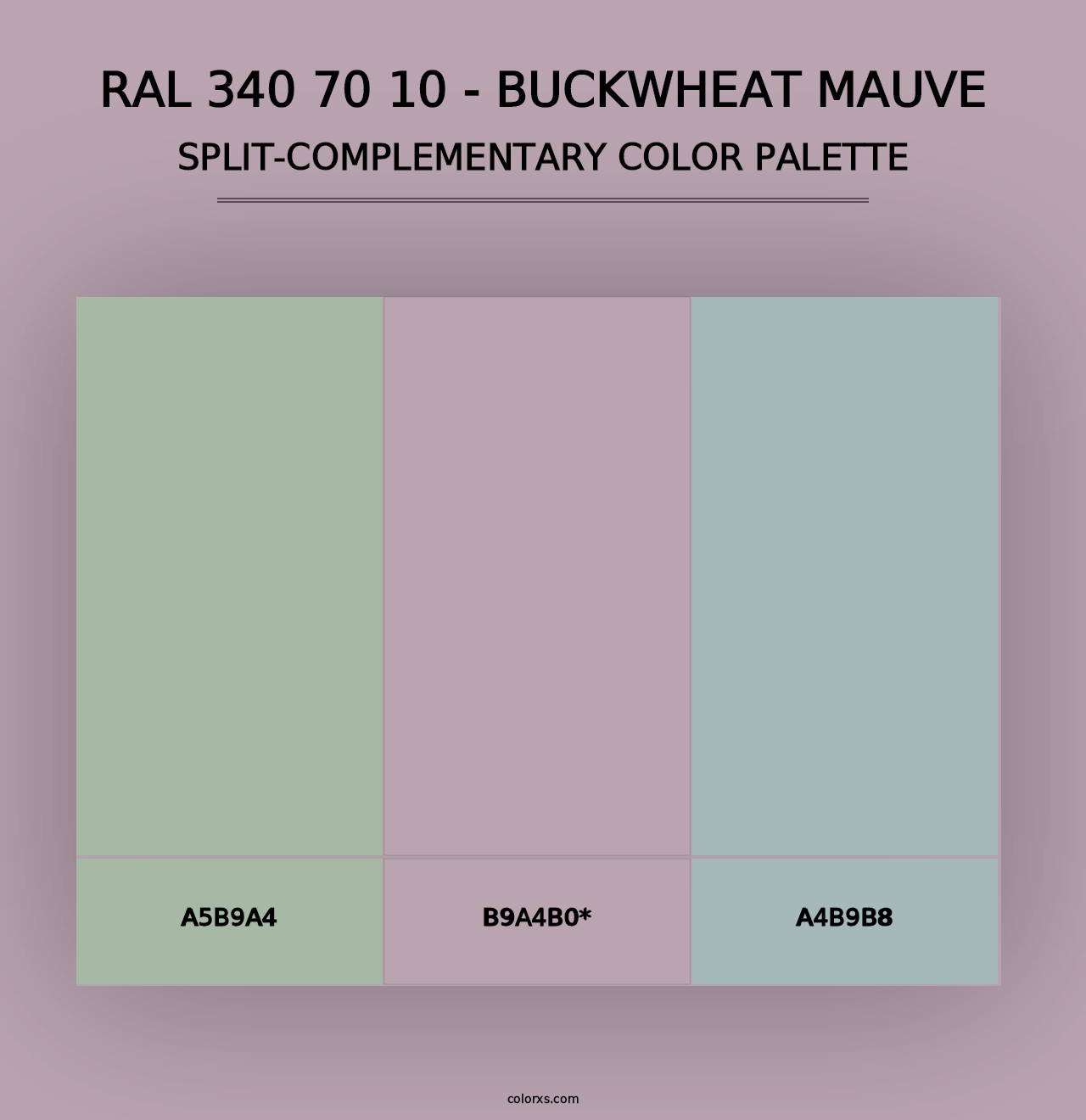 RAL 340 70 10 - Buckwheat Mauve - Split-Complementary Color Palette