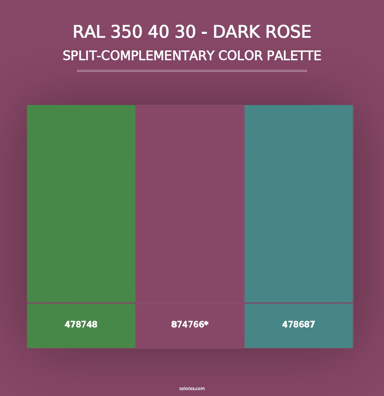 RAL 350 40 30 - Dark Rose - Split-Complementary Color Palette