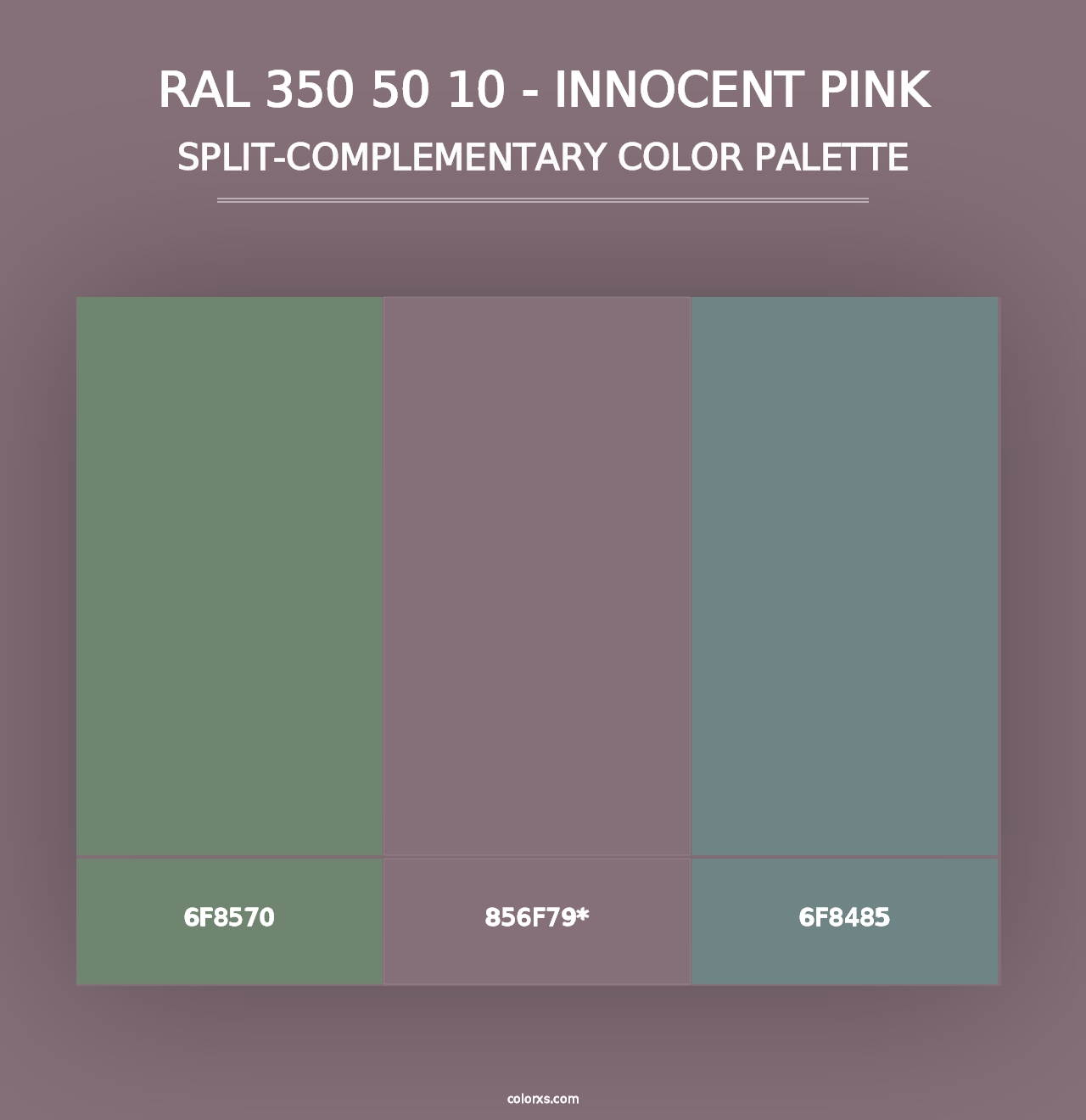 RAL 350 50 10 - Innocent Pink - Split-Complementary Color Palette