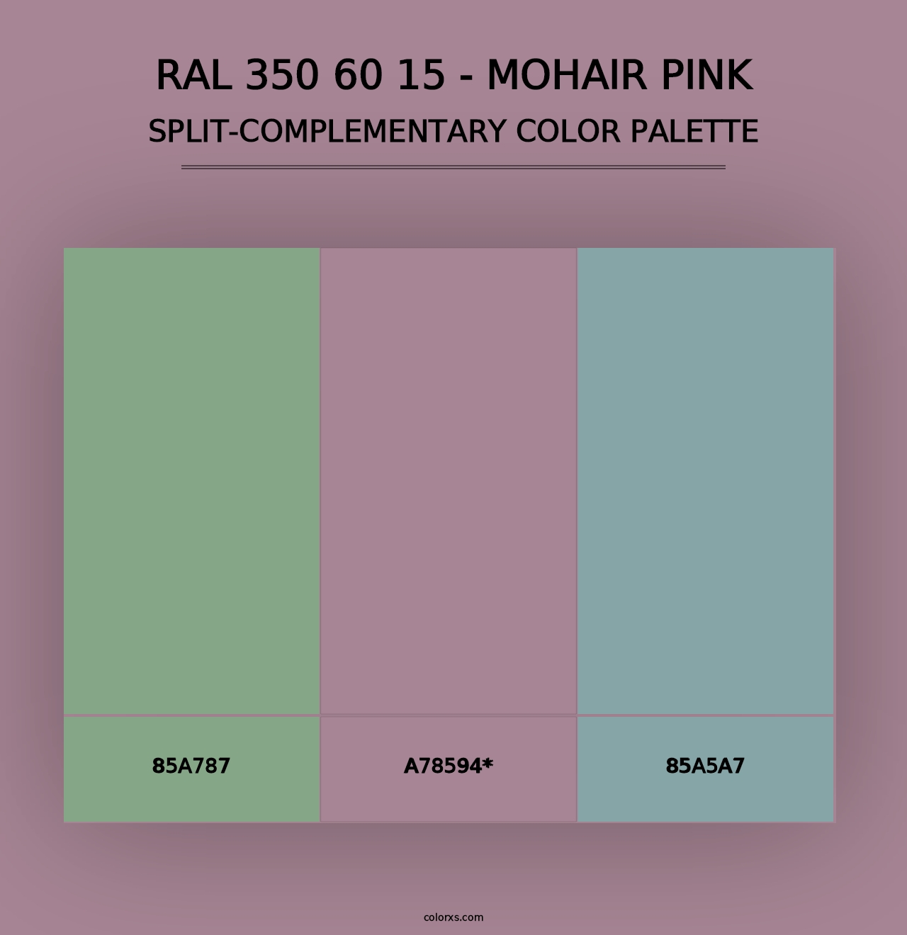 RAL 350 60 15 - Mohair Pink - Split-Complementary Color Palette