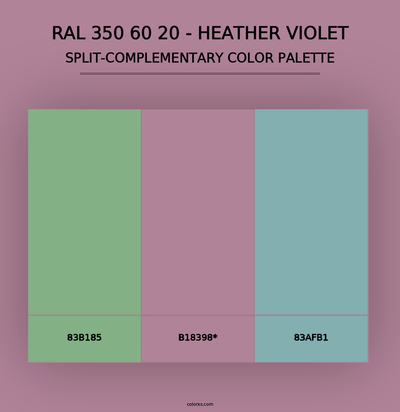 RAL 350 60 20 - Heather Violet - Split-Complementary Color Palette