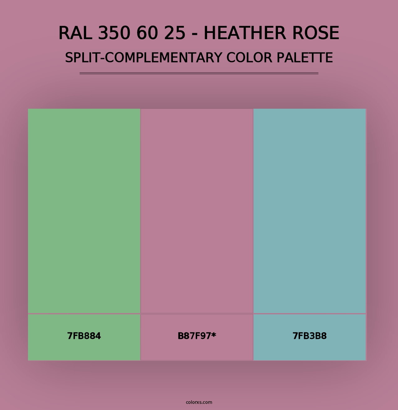 RAL 350 60 25 - Heather Rose - Split-Complementary Color Palette