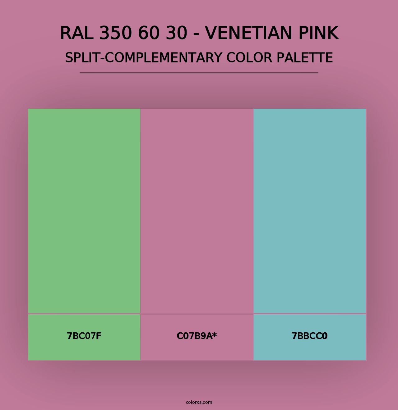 RAL 350 60 30 - Venetian Pink - Split-Complementary Color Palette