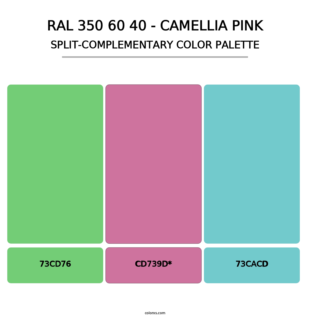 RAL 350 60 40 - Camellia Pink - Split-Complementary Color Palette