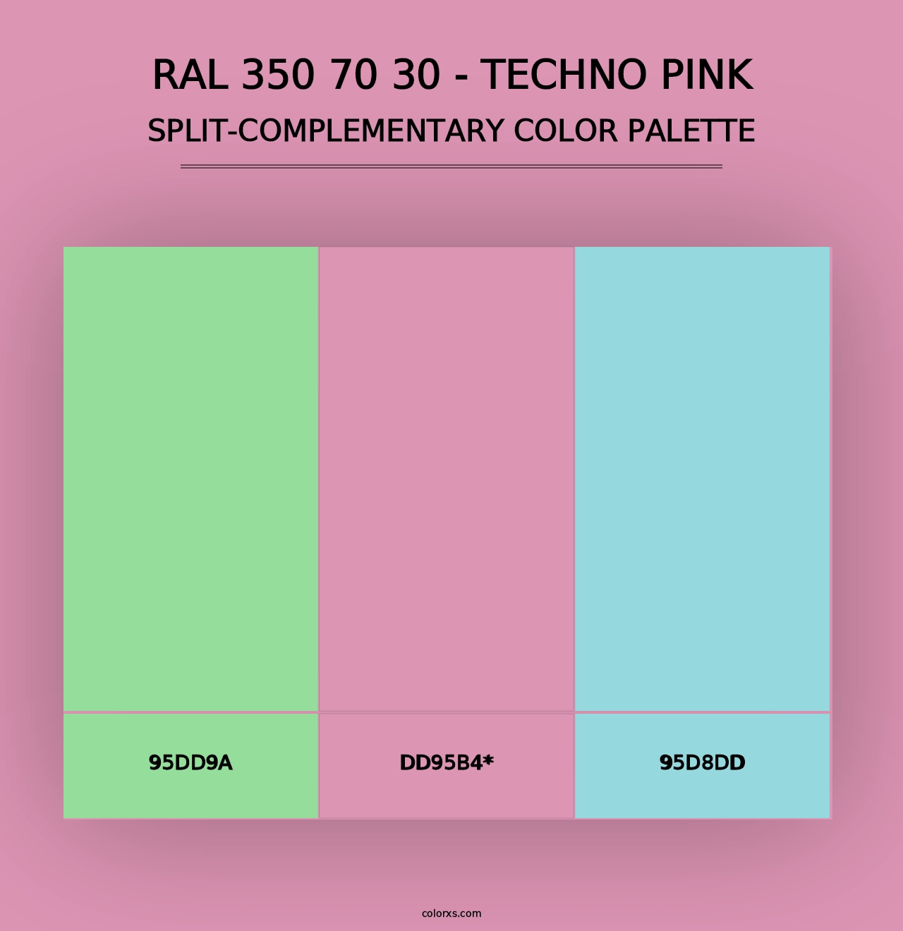 RAL 350 70 30 - Techno Pink - Split-Complementary Color Palette