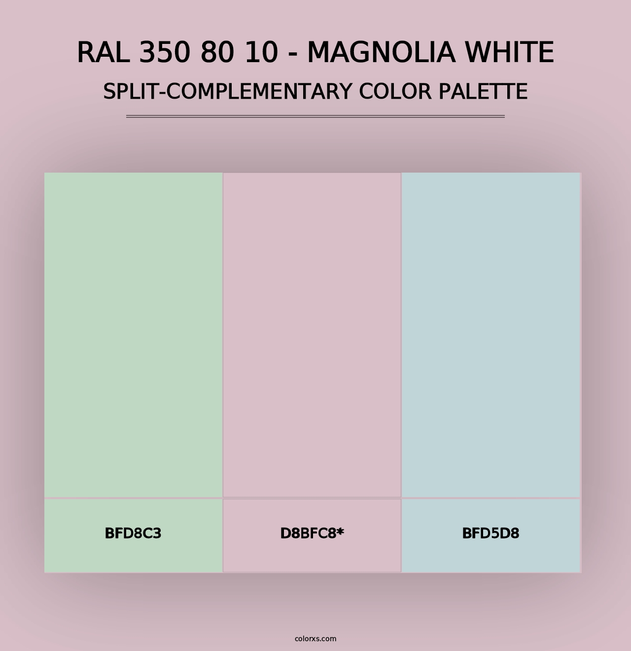 RAL 350 80 10 - Magnolia White - Split-Complementary Color Palette