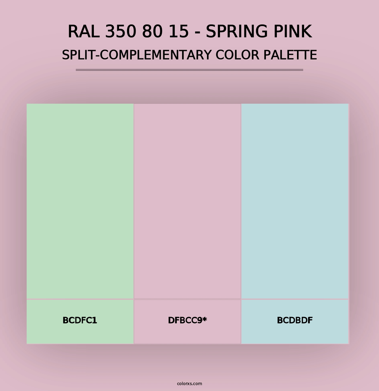 RAL 350 80 15 - Spring Pink - Split-Complementary Color Palette