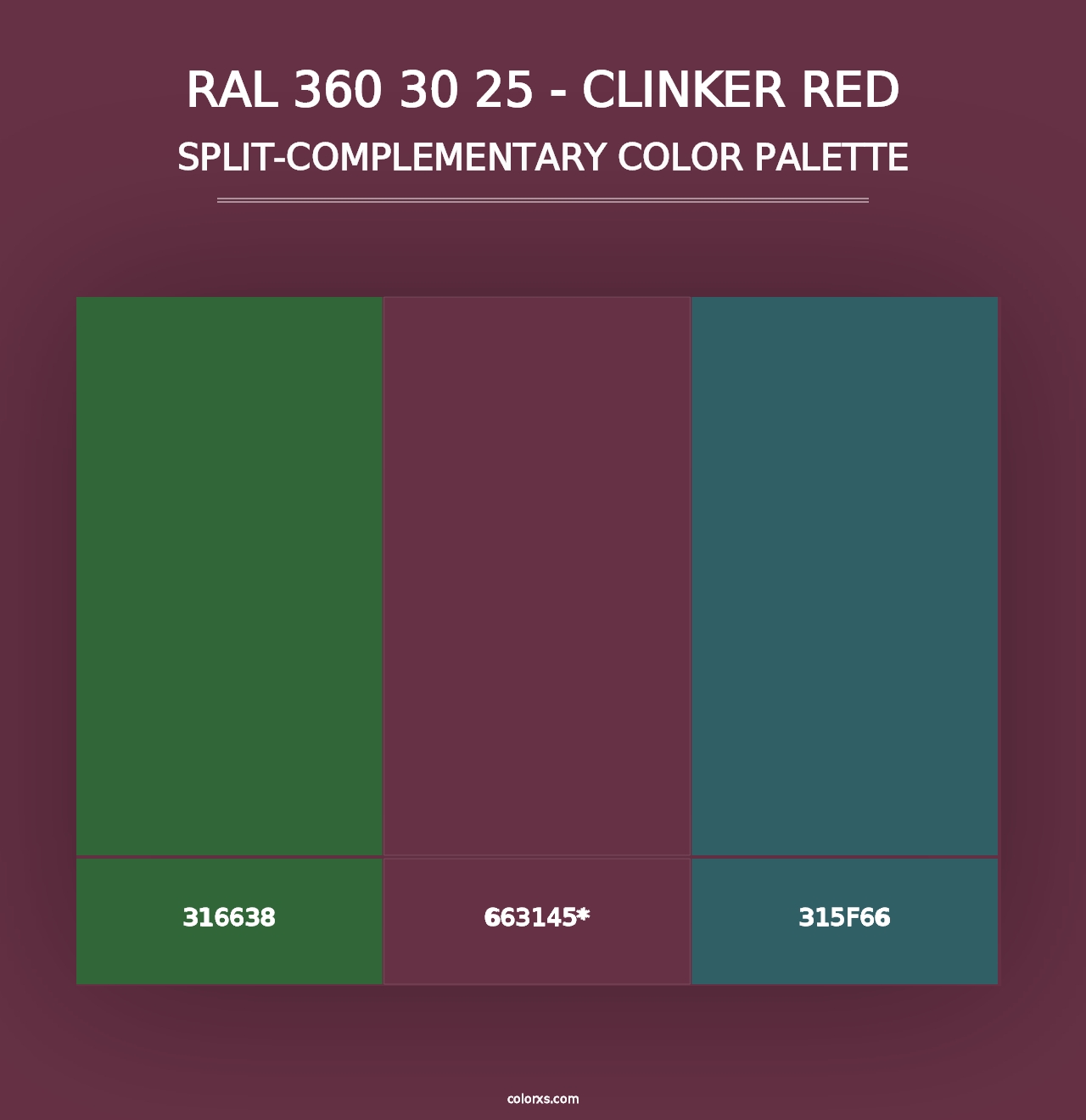 RAL 360 30 25 - Clinker Red - Split-Complementary Color Palette