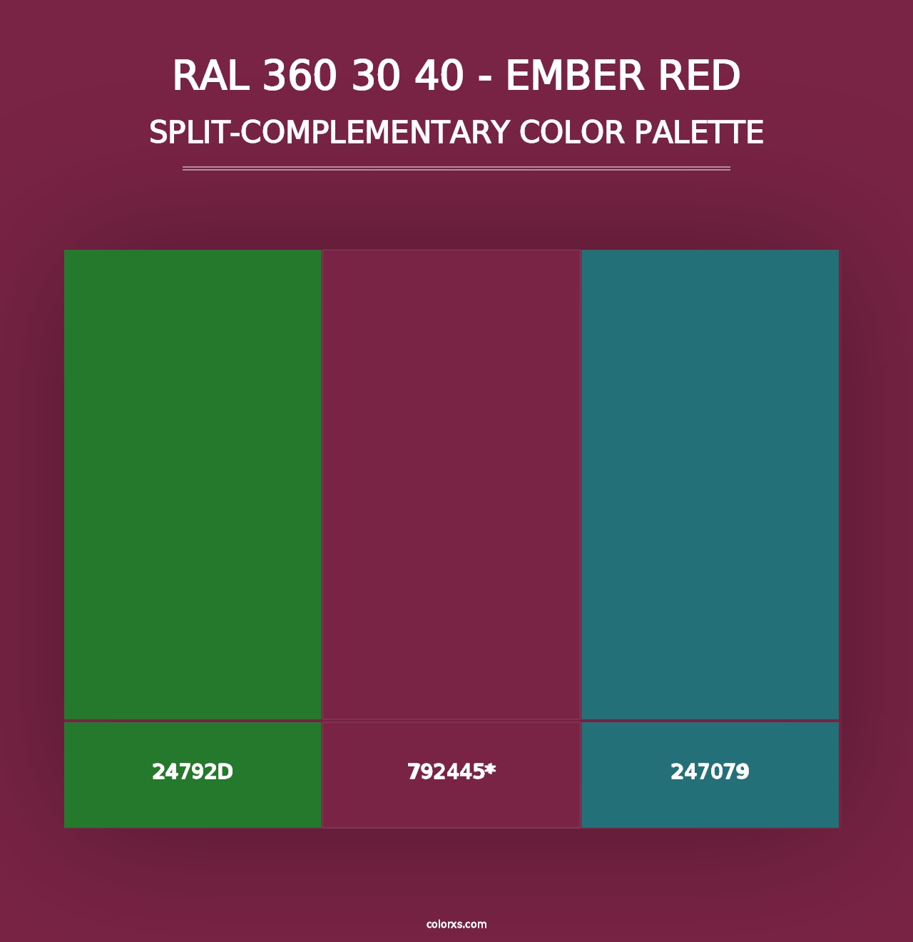 RAL 360 30 40 - Ember Red - Split-Complementary Color Palette