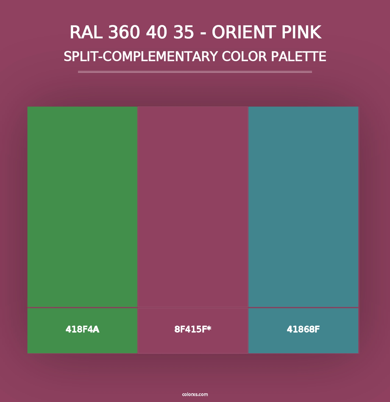 RAL 360 40 35 - Orient Pink - Split-Complementary Color Palette