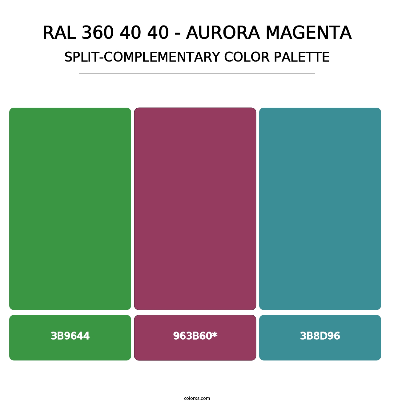 RAL 360 40 40 - Aurora Magenta - Split-Complementary Color Palette