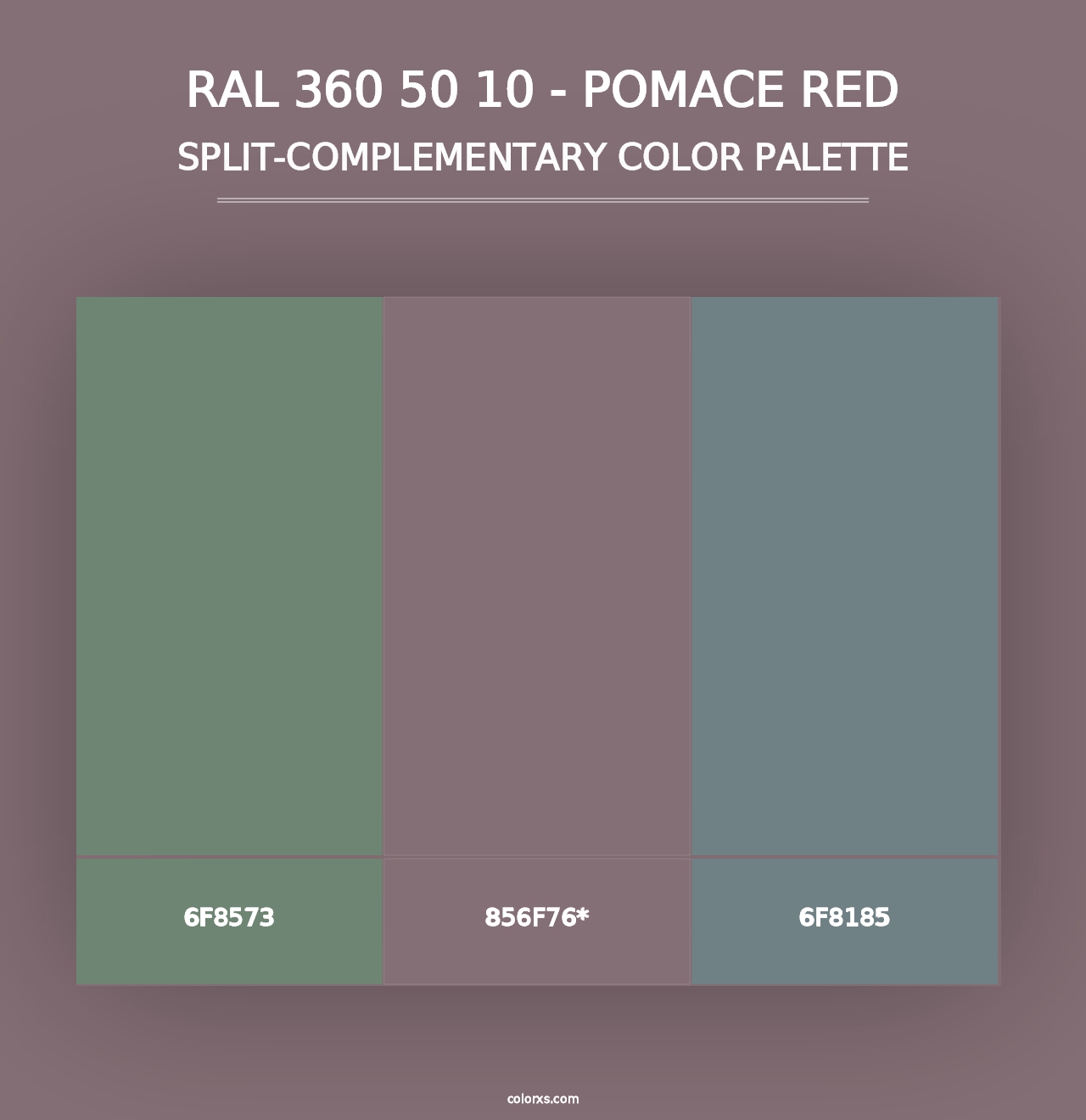 RAL 360 50 10 - Pomace Red - Split-Complementary Color Palette