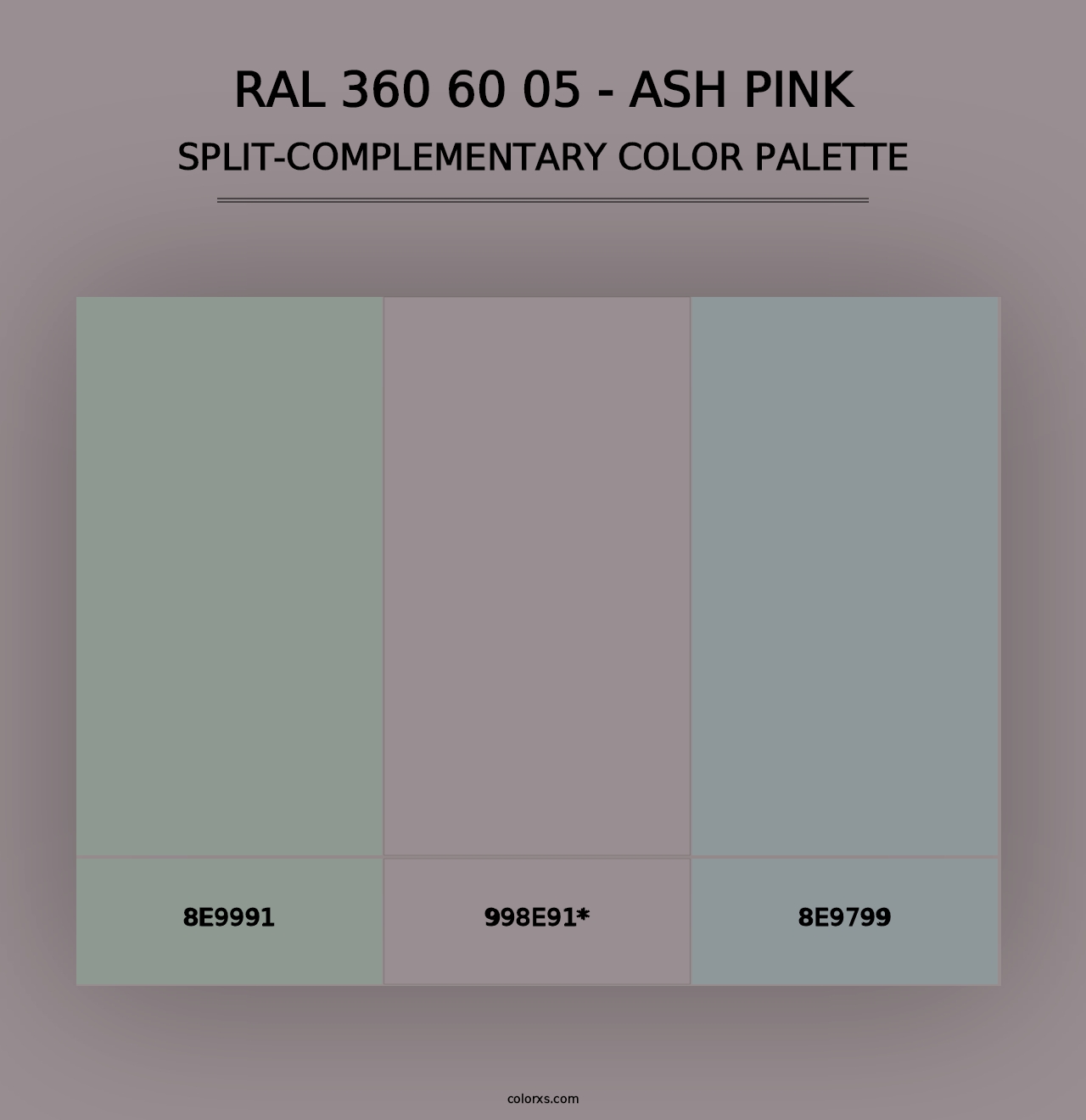 RAL 360 60 05 - Ash Pink - Split-Complementary Color Palette