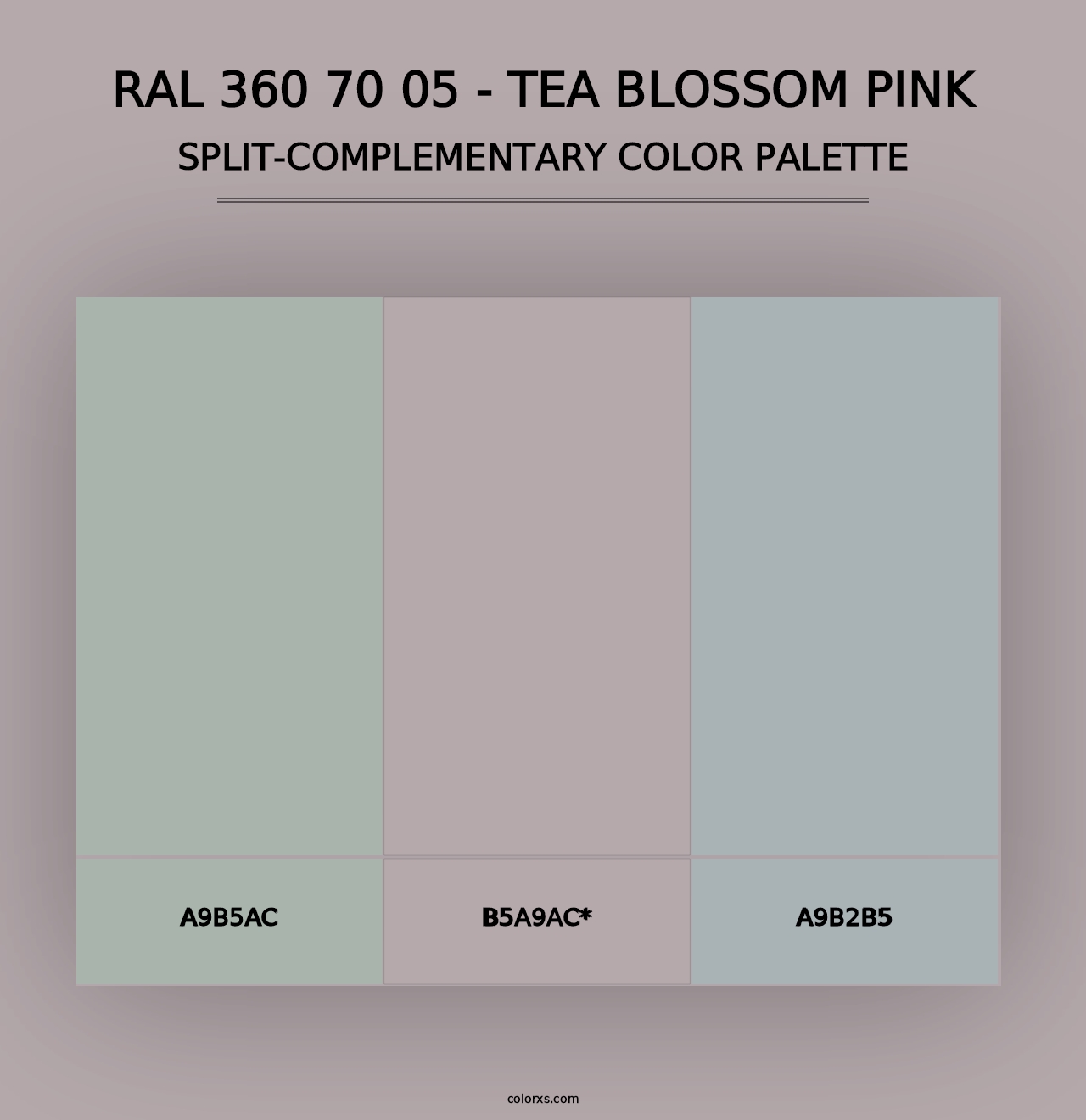 RAL 360 70 05 - Tea Blossom Pink - Split-Complementary Color Palette