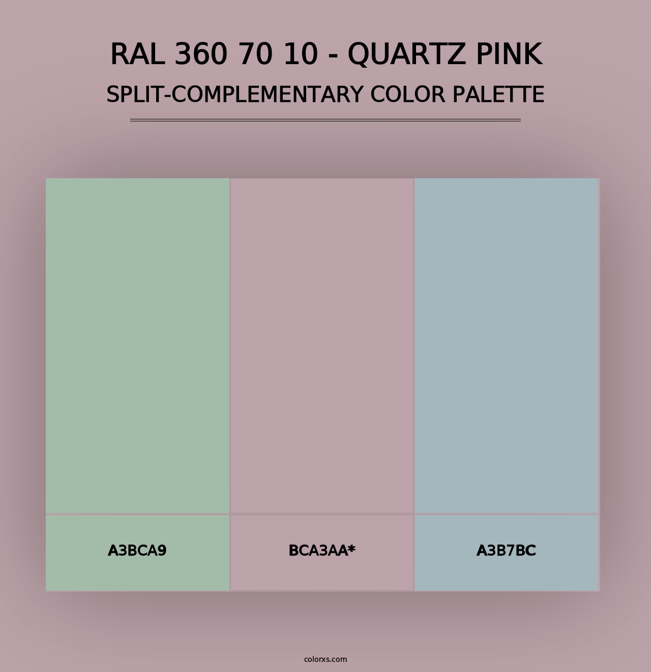 RAL 360 70 10 - Quartz Pink - Split-Complementary Color Palette