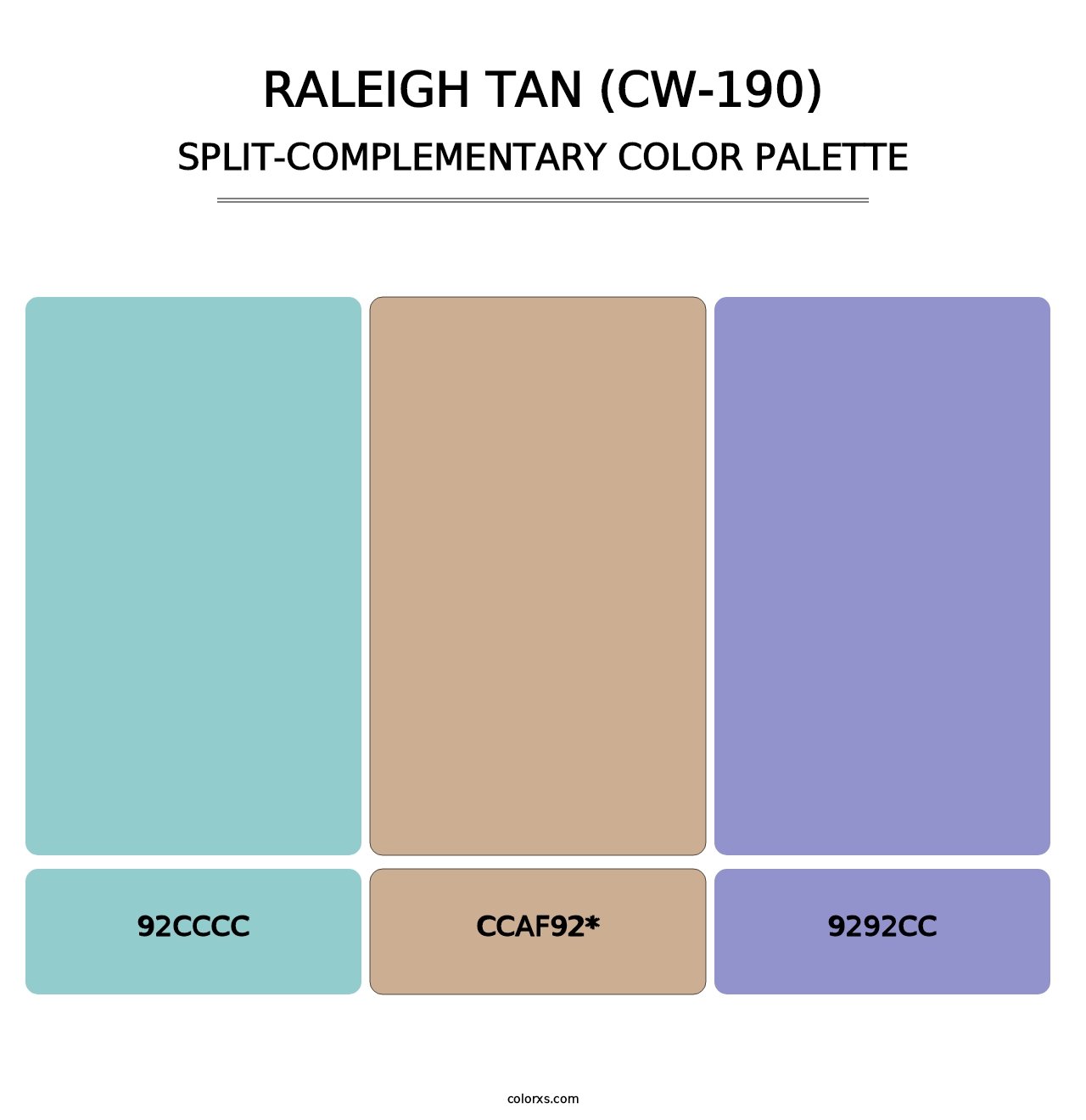 Raleigh Tan (CW-190) - Split-Complementary Color Palette