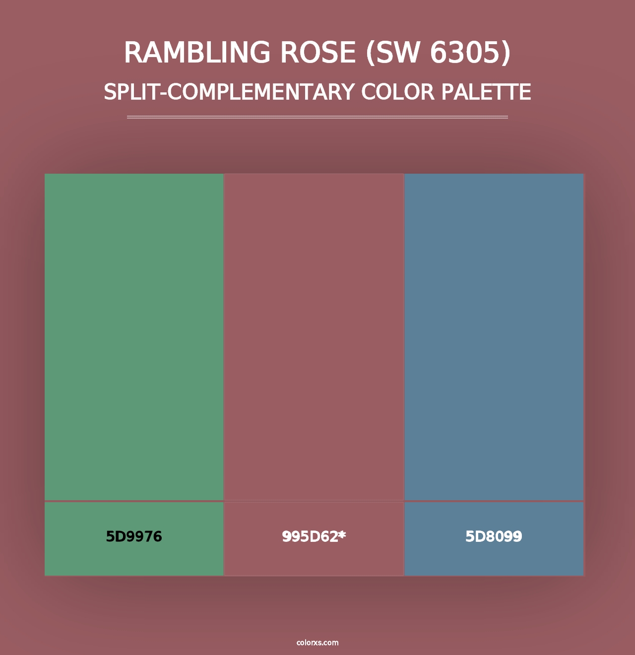 Rambling Rose (SW 6305) - Split-Complementary Color Palette