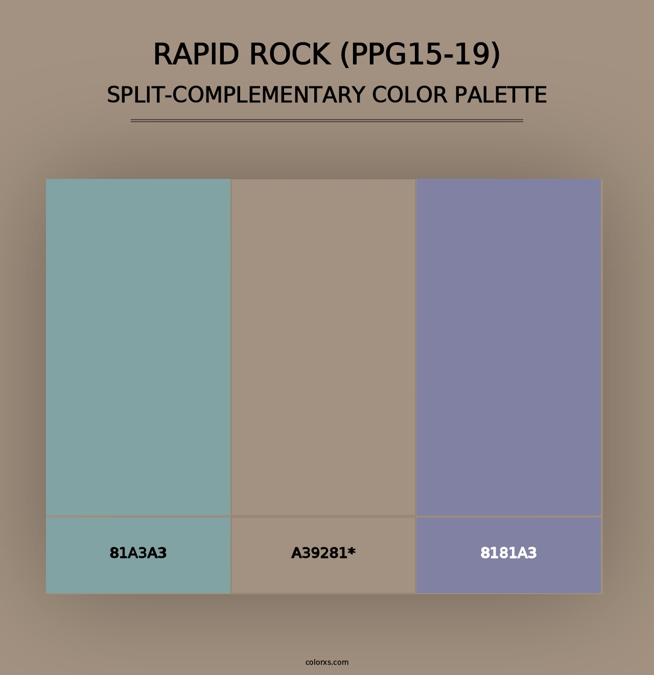 Rapid Rock (PPG15-19) - Split-Complementary Color Palette