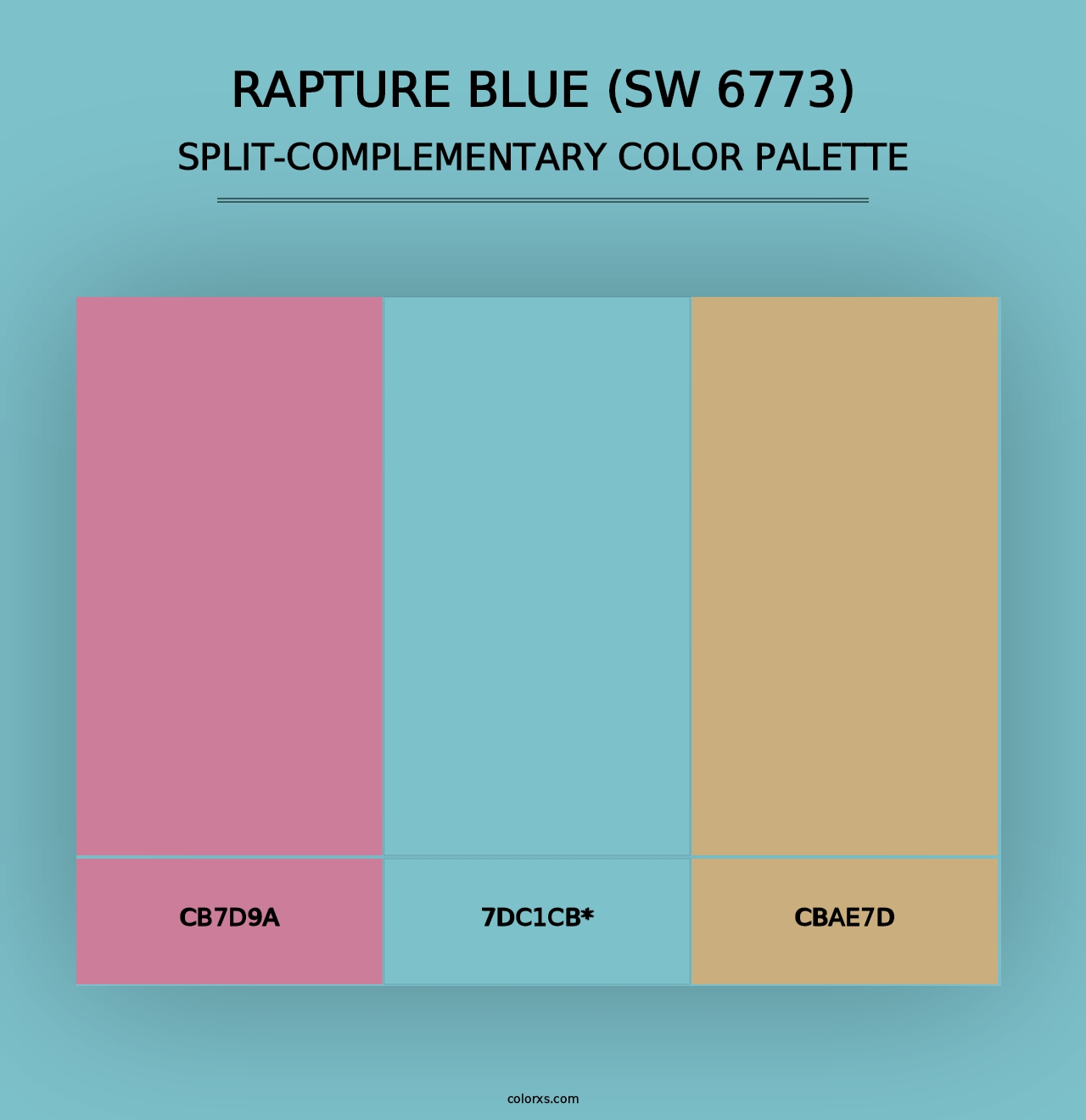 Rapture Blue (SW 6773) - Split-Complementary Color Palette