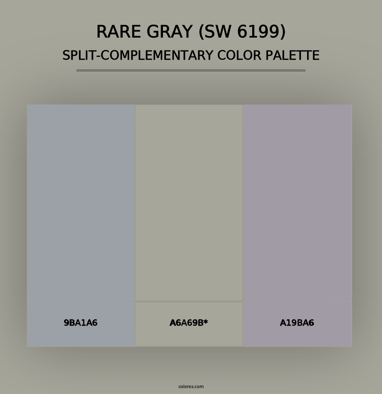 Rare Gray (SW 6199) - Split-Complementary Color Palette