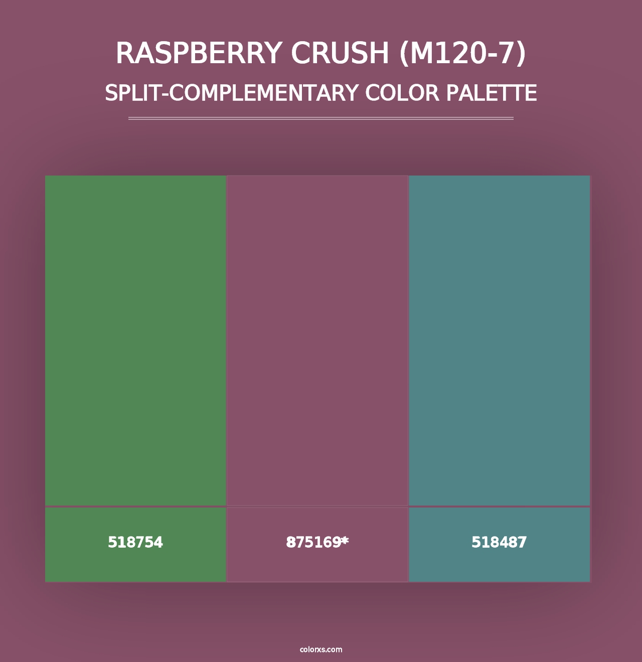 Raspberry Crush (M120-7) - Split-Complementary Color Palette