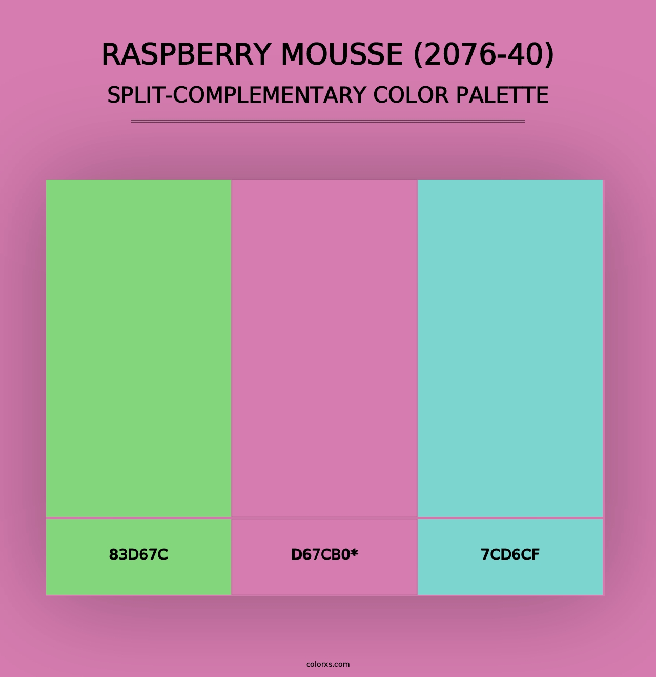 Raspberry Mousse (2076-40) - Split-Complementary Color Palette