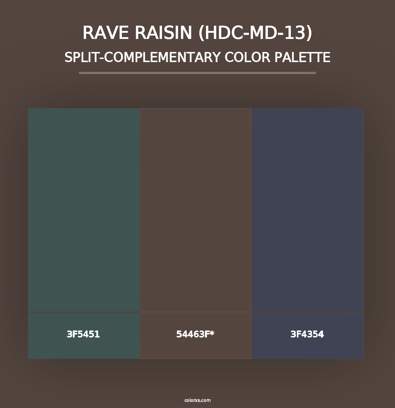 Rave Raisin (HDC-MD-13) - Split-Complementary Color Palette