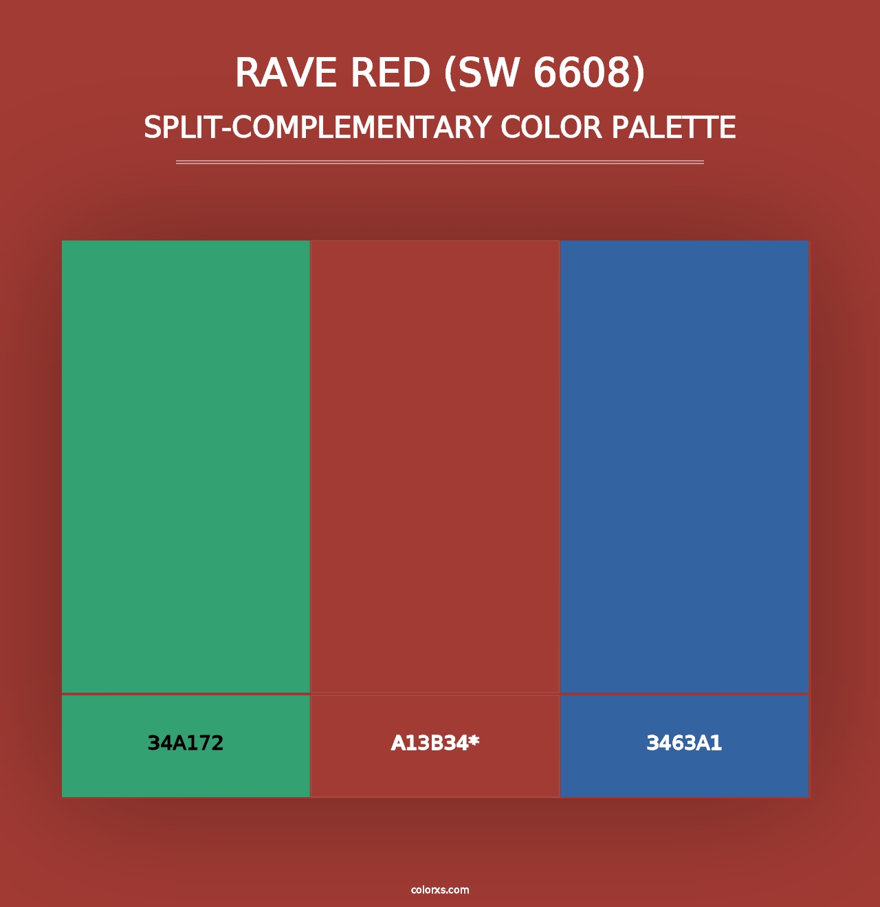 Rave Red (SW 6608) - Split-Complementary Color Palette