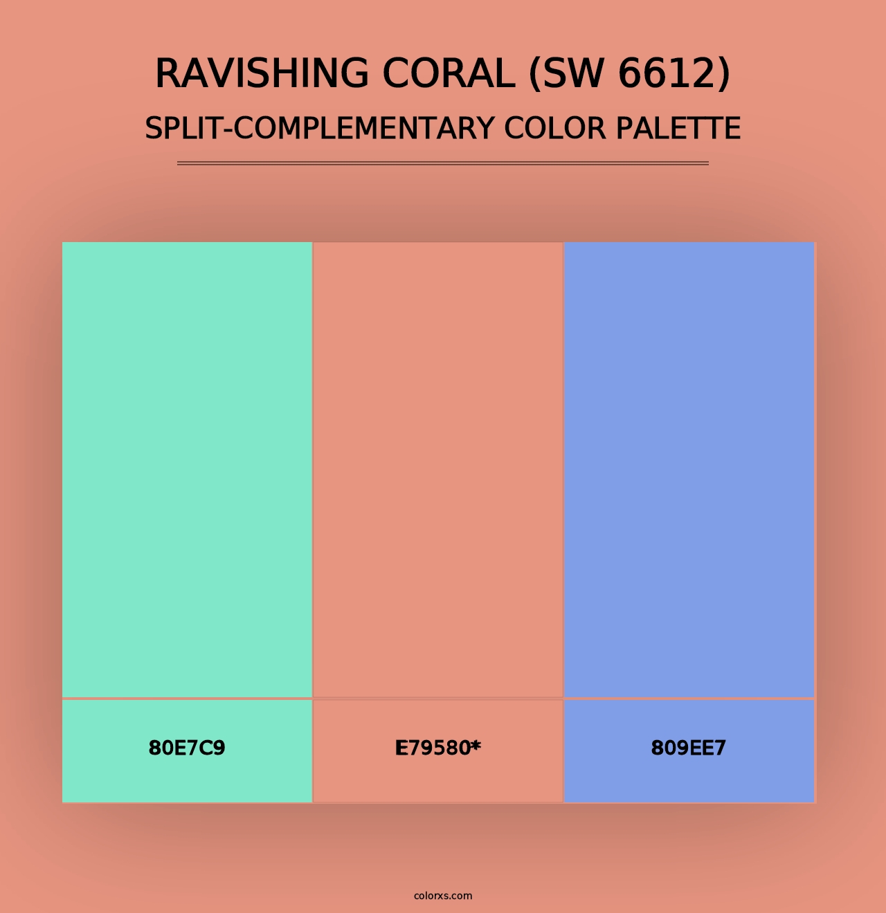 Ravishing Coral (SW 6612) - Split-Complementary Color Palette