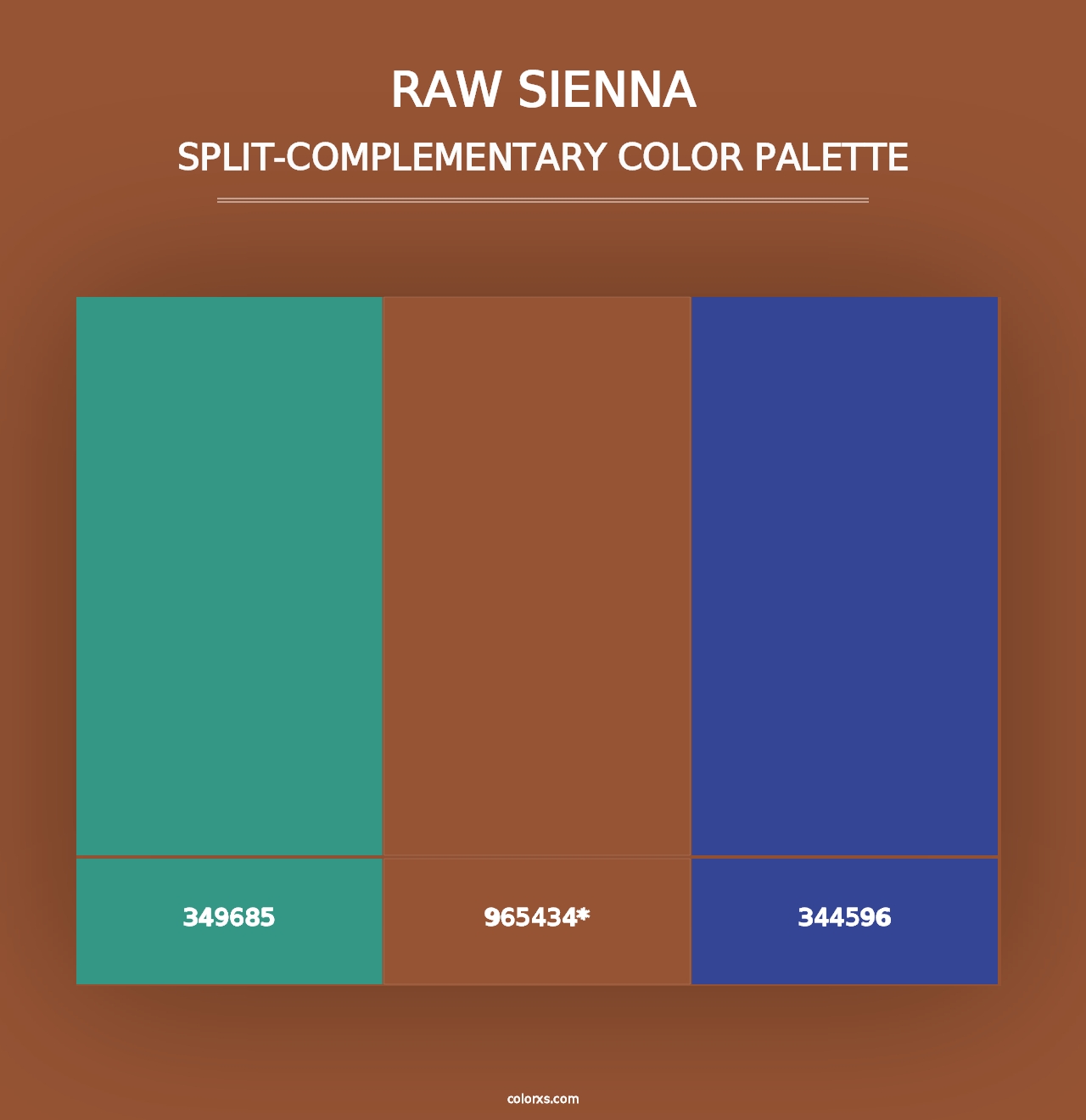 Raw Sienna - Split-Complementary Color Palette