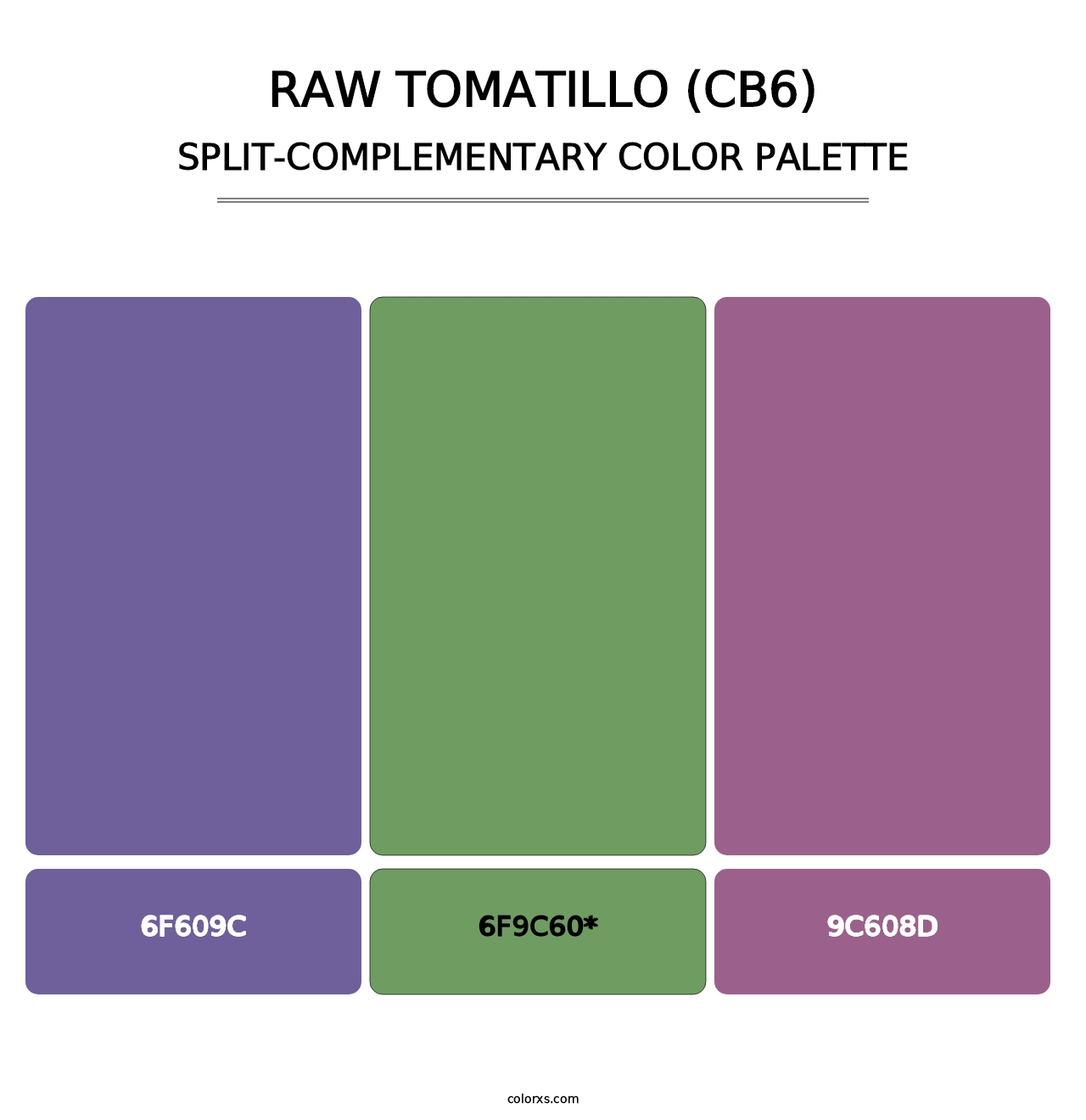 Raw Tomatillo (CB6) - Split-Complementary Color Palette