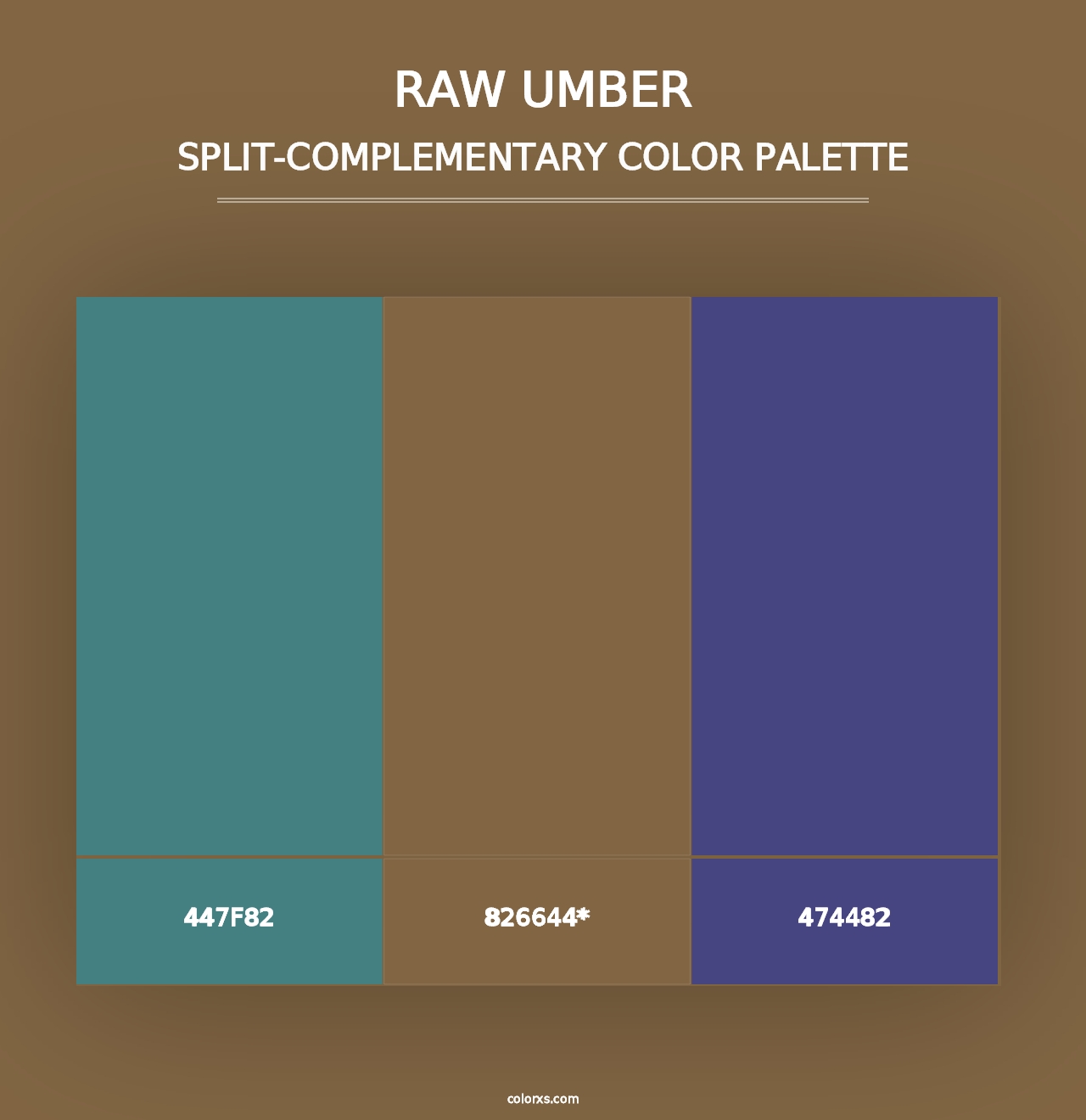 Raw Umber - Split-Complementary Color Palette