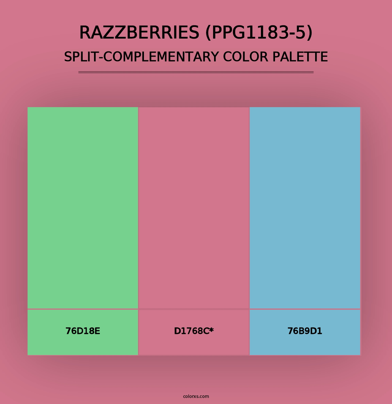 Razzberries (PPG1183-5) - Split-Complementary Color Palette