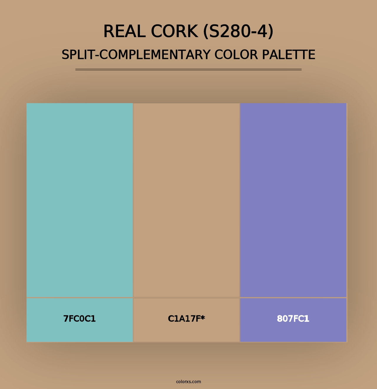 Real Cork (S280-4) - Split-Complementary Color Palette