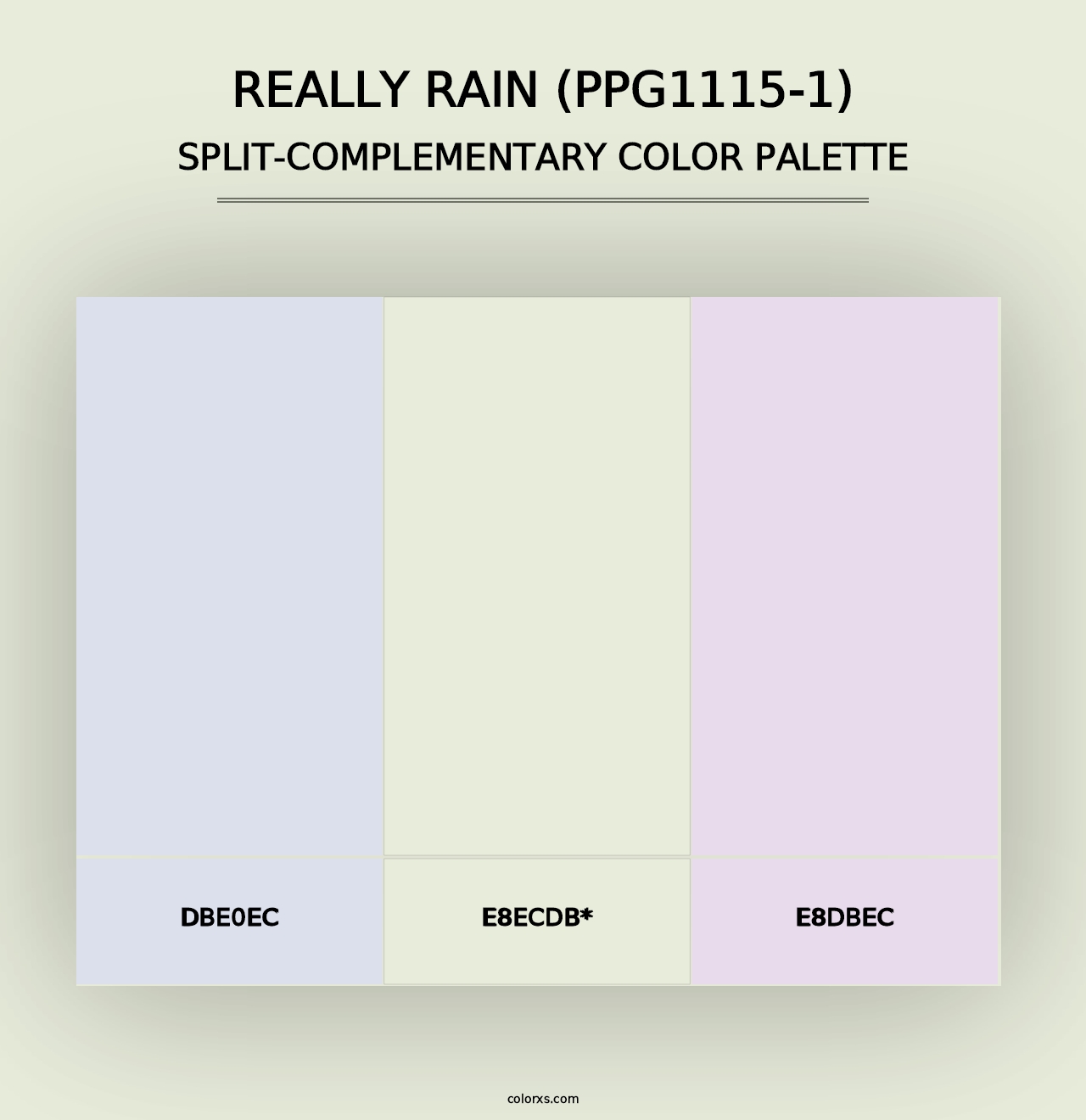 Really Rain (PPG1115-1) - Split-Complementary Color Palette