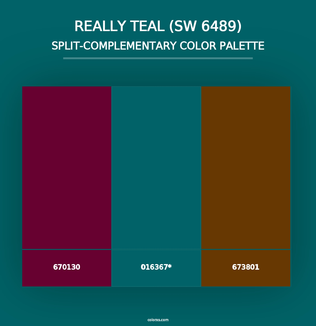 Really Teal (SW 6489) - Split-Complementary Color Palette