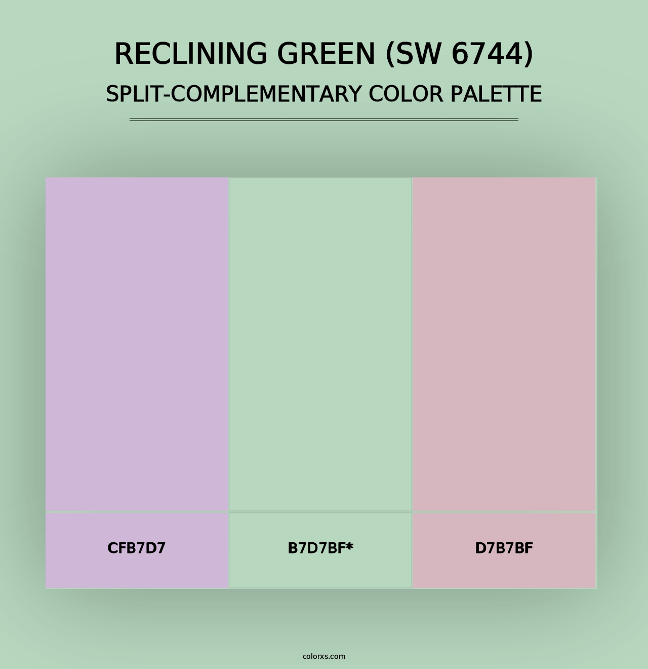 Reclining Green (SW 6744) - Split-Complementary Color Palette