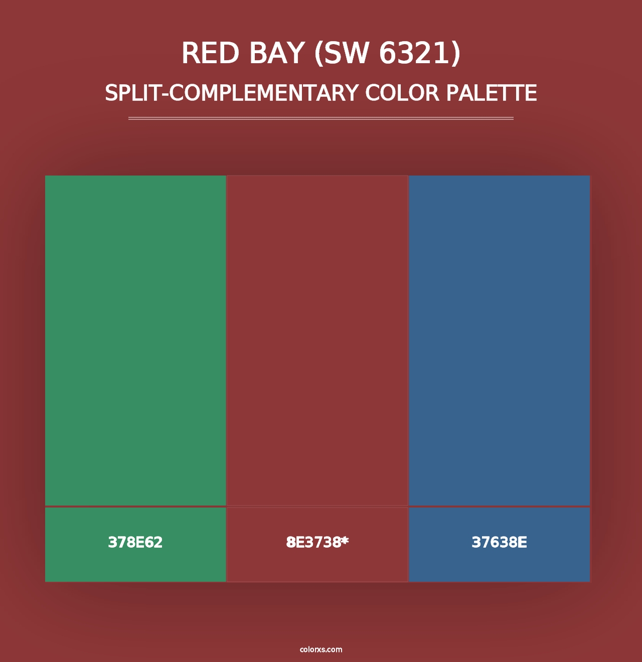 Red Bay (SW 6321) - Split-Complementary Color Palette