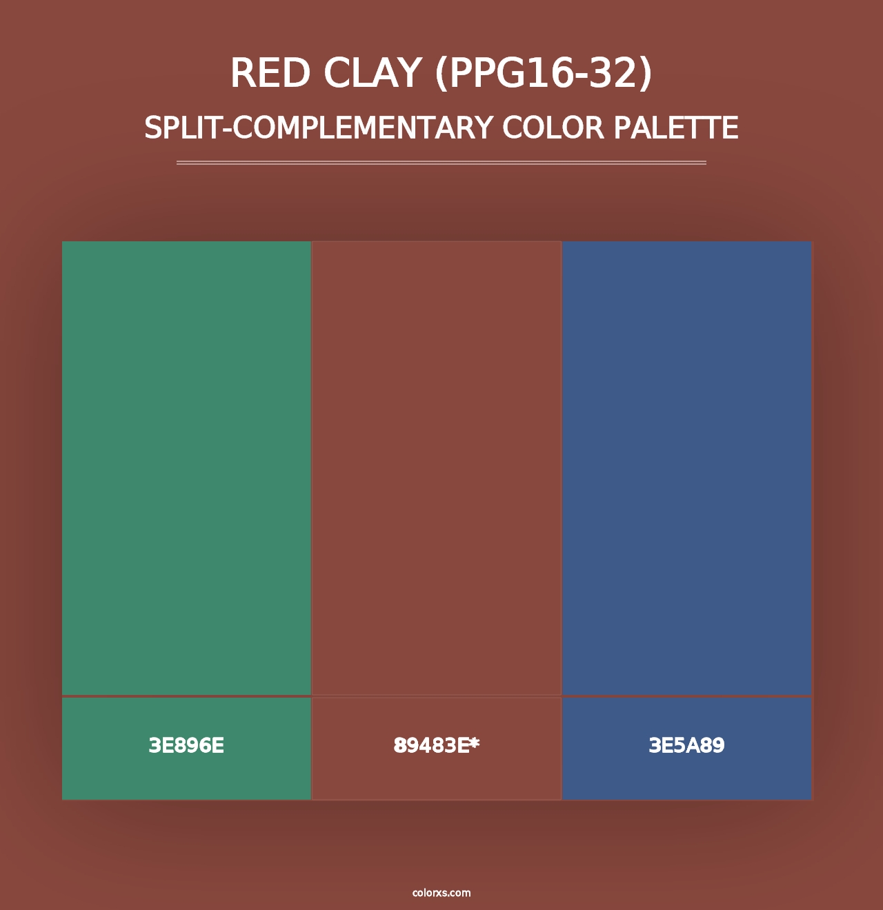 Red Clay (PPG16-32) - Split-Complementary Color Palette