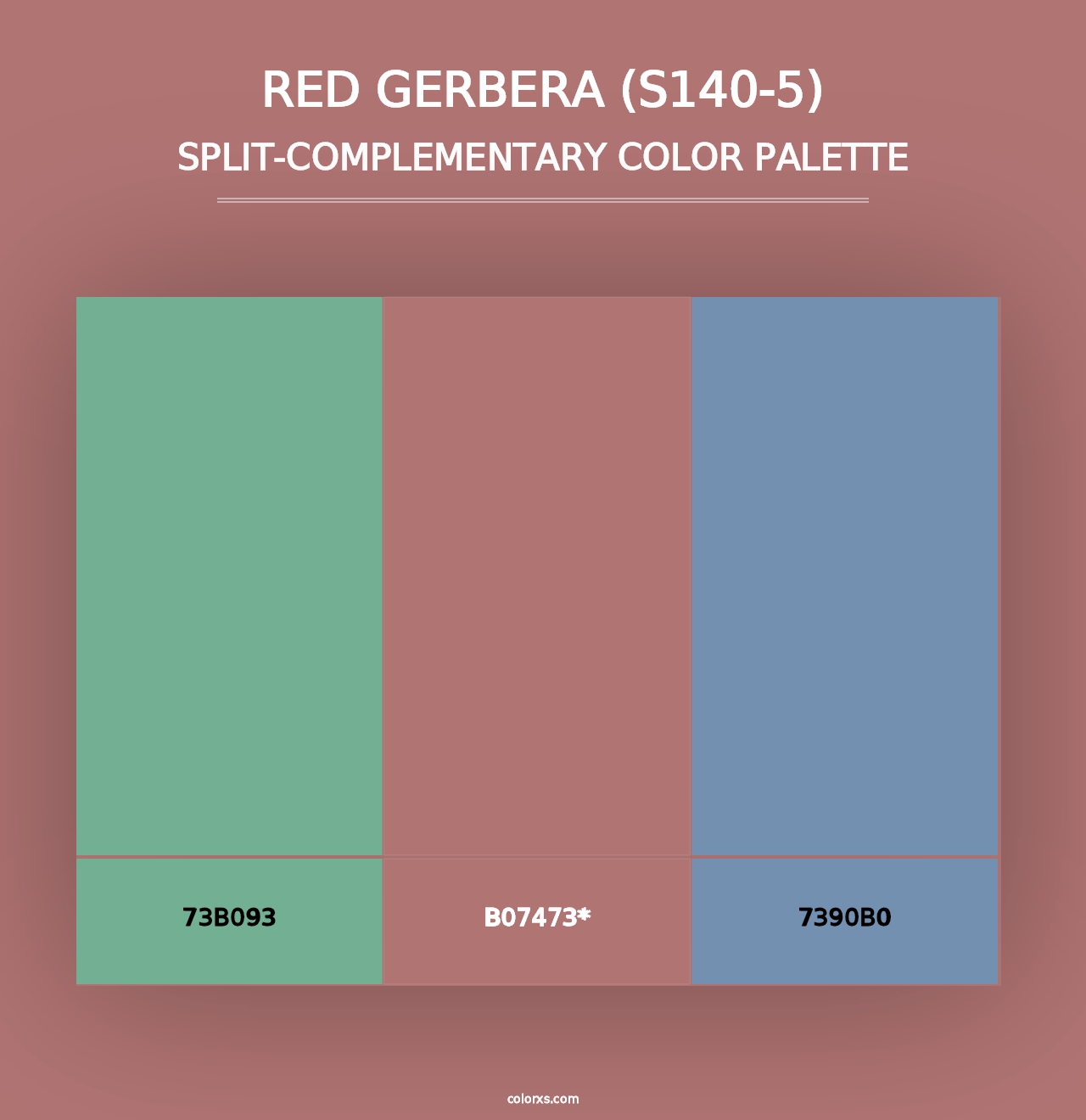 Red Gerbera (S140-5) - Split-Complementary Color Palette