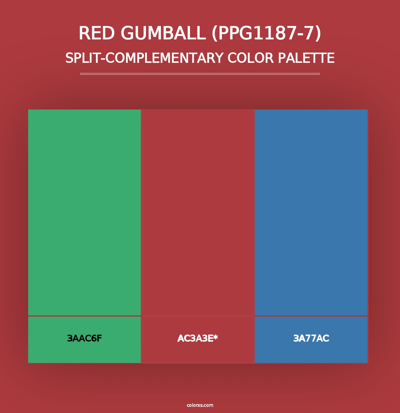 Red Gumball (PPG1187-7) - Split-Complementary Color Palette